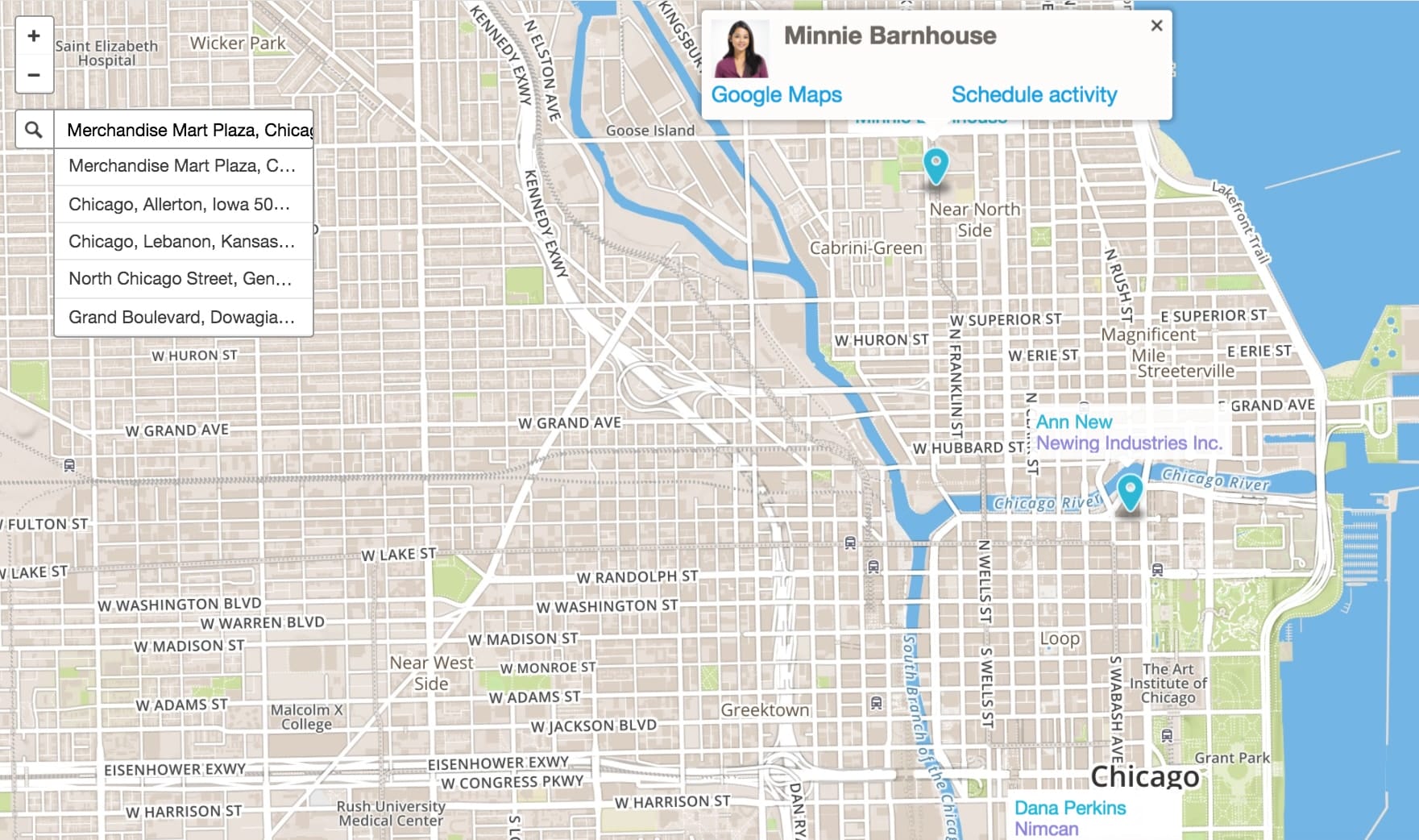 nutshell map zoom on location