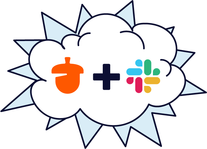 a cloud with a Nutshell icon and a Slack logo on it