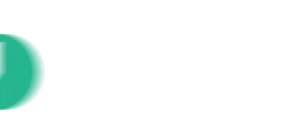 a green circle and moving arrows with a shadow on a white background .