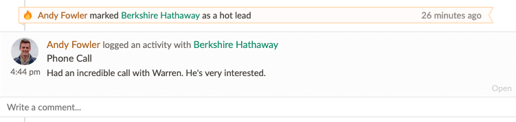 andy fowler marked berkshire hathaway as a hot lead in Nutshell