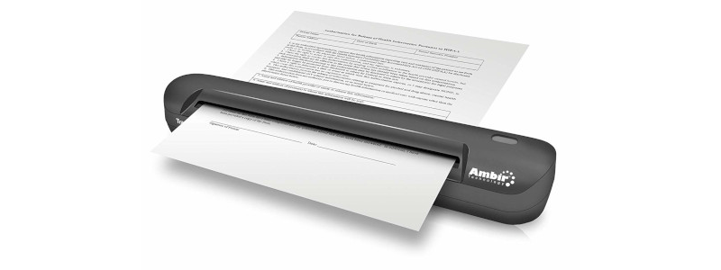 Ambir TravelScan Pro 600 Simplex Document Scanner with AmbirScan Business Card Reader