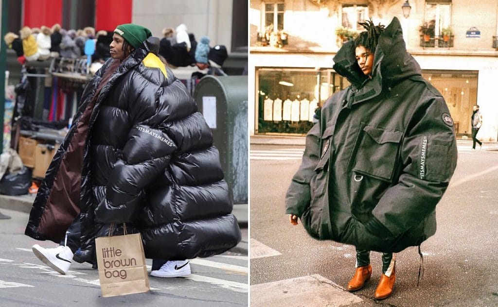 people wearing gigantic coats