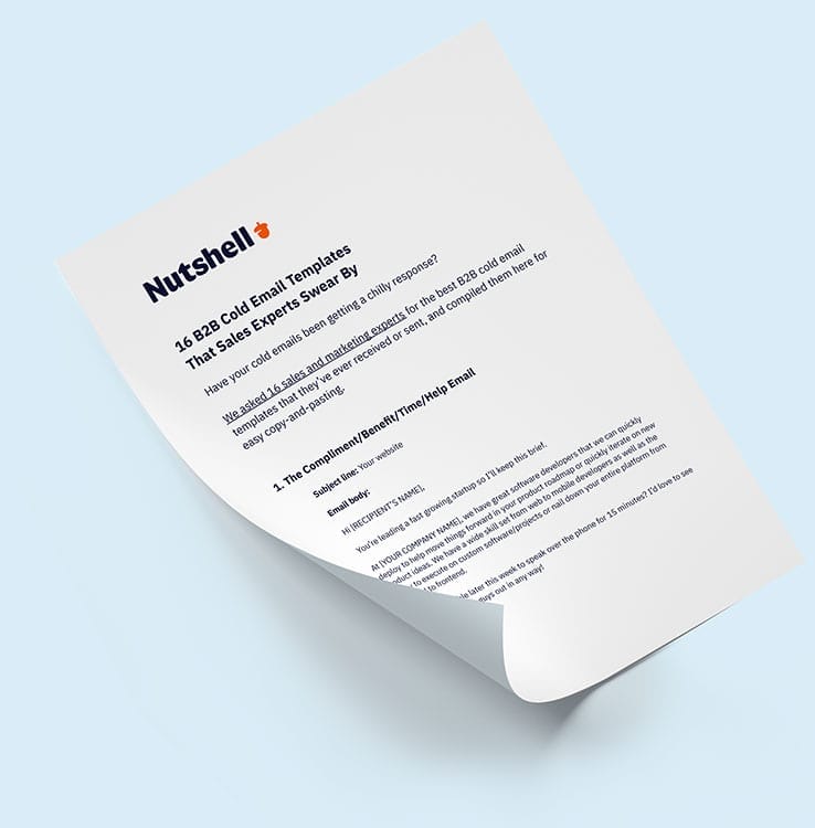 a piece of paper with the words 16 b2b cold email templates that sales experts swear by