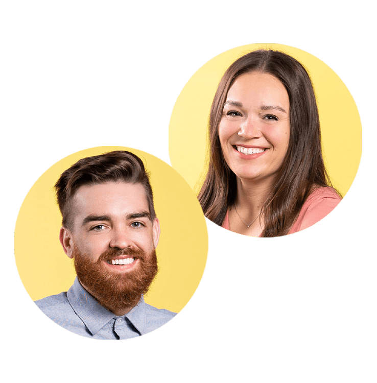 to ansatte på Nutshell smiler til kameraet