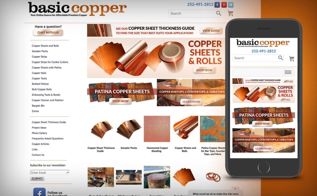 a website for basicCopper shows Copper sheets and rolls