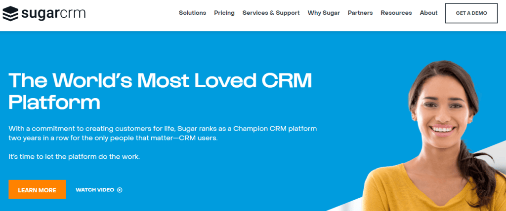 SugarCRM contact management software screenshot