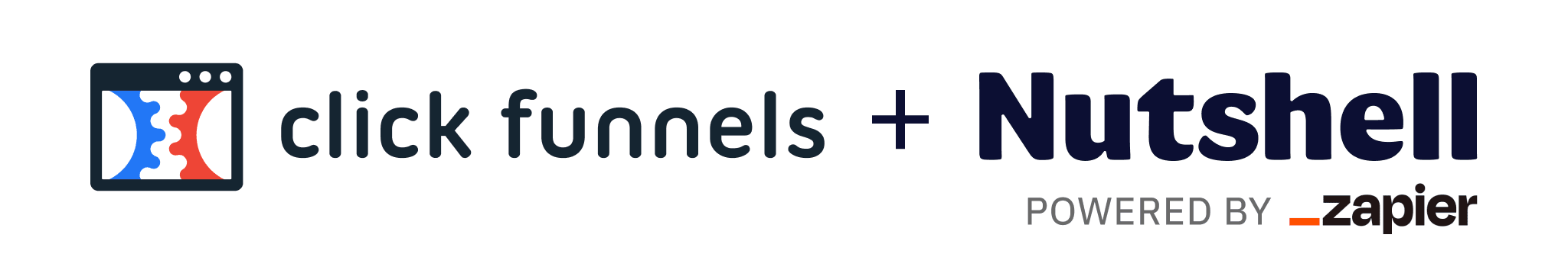 Click Funnels and Nutshell logos integration graphic