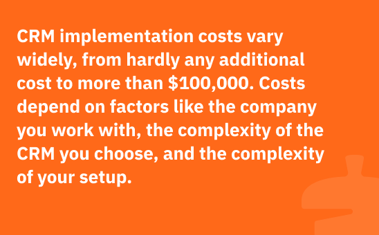 CRM implementation costs graphic