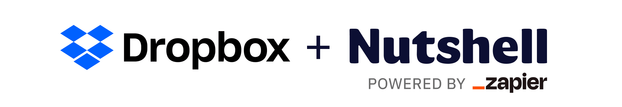 en blå och svart logotyp för Dropbox och Nutshell