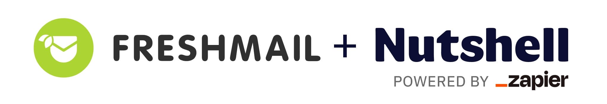 a logo for Freshmail and Nutshell on a white background