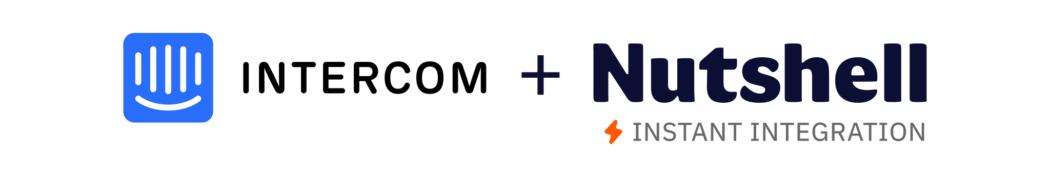 a logo for Intercom and Nutshell on a white background