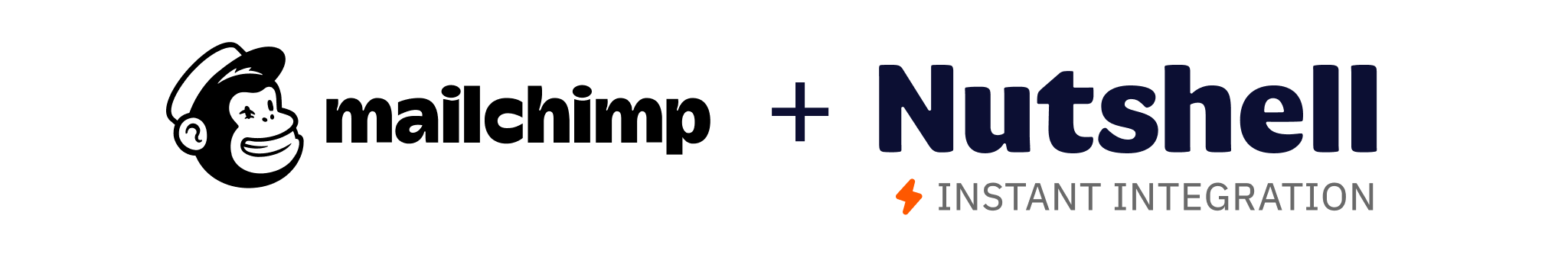 a black and white logo for Mailchimp and Nutshell