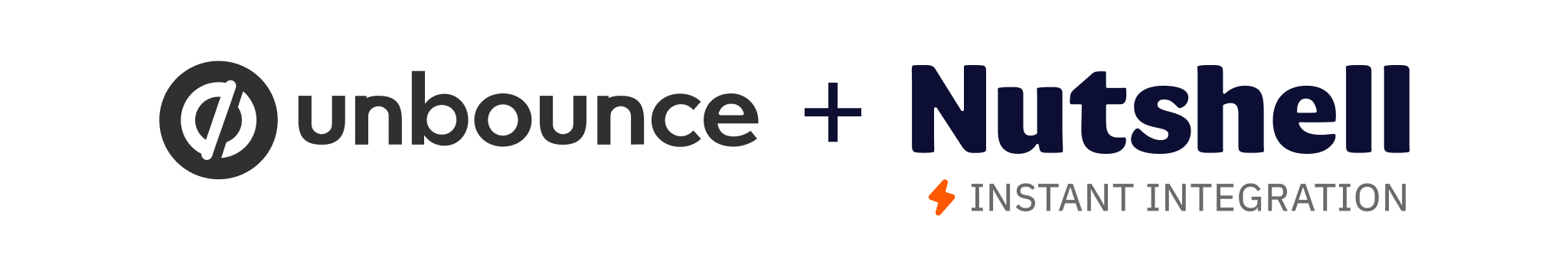 an Unbounce and Nutshell logo on a white background