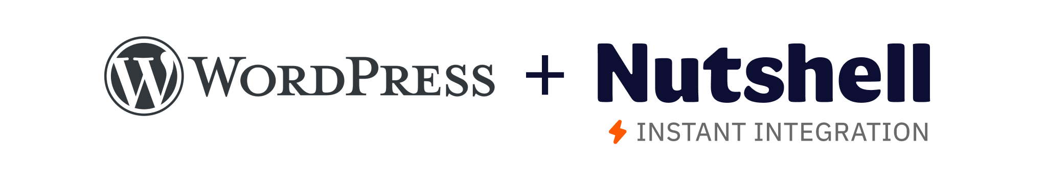 a logo for WordPress and Nutshell on a white background