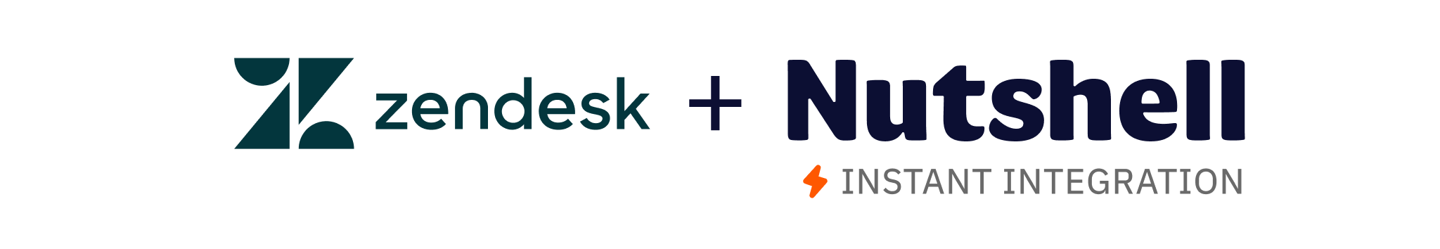 a logo for Zendesk and Nutshell on a white background