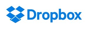 Dropboxin sinivalkoinen logo valkoisella pohjalla.