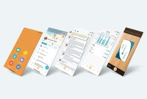5 different Nutshell iPhone App screen displays
