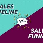 a blue and purple background with the words sales pipeline vs. sales funnel