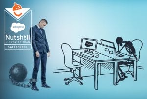 an advertisement for Nutshell is greater than Salesforce