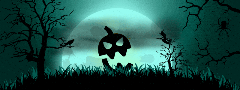 a silhouette of a pumpkin in front of a full moon