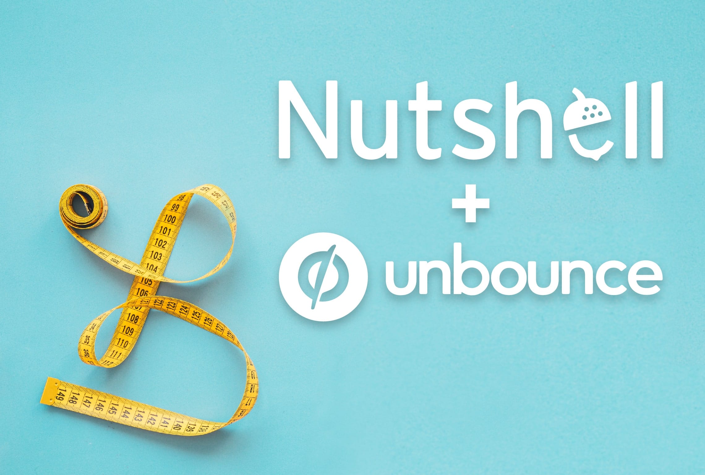 un fondo azul con Nutshell y Unbounce escrito en él