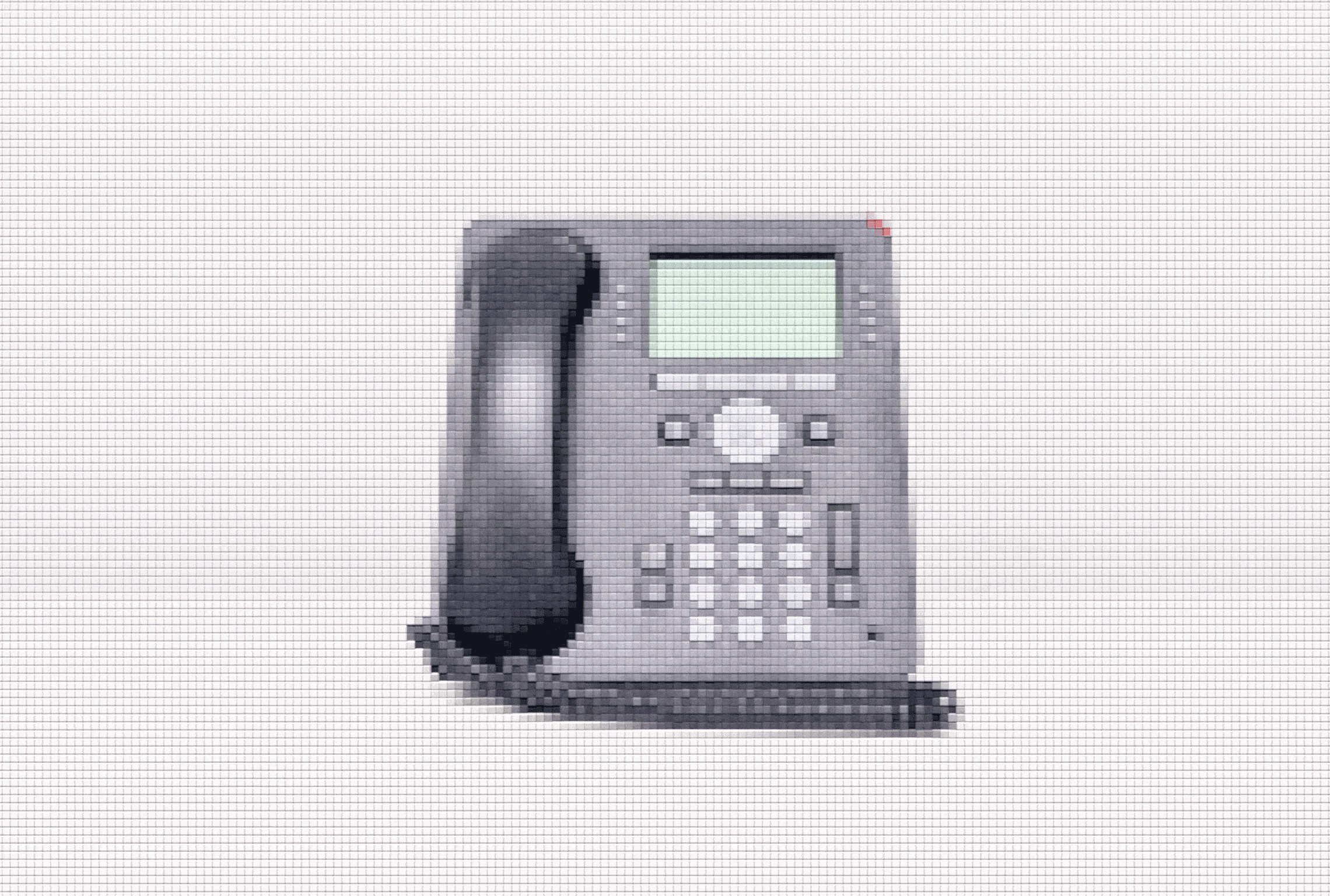 a pixel art of a telephone with a green screen
