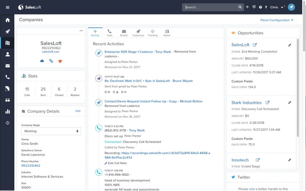 SalesLoft email sales prospecting software