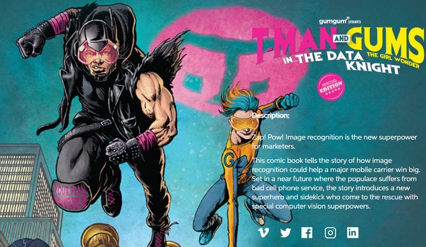 a comic book called t-man and gums in the data knight