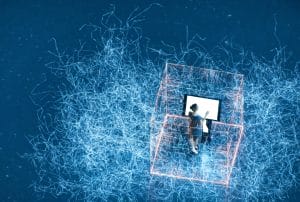 a computer generated image of a person in a box