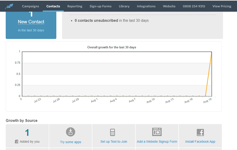 Constant Contact screenshot for the best email marketing platforms post