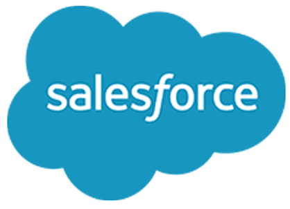 ett blått moln med ordet Salesforce på - Salesforces logotyp