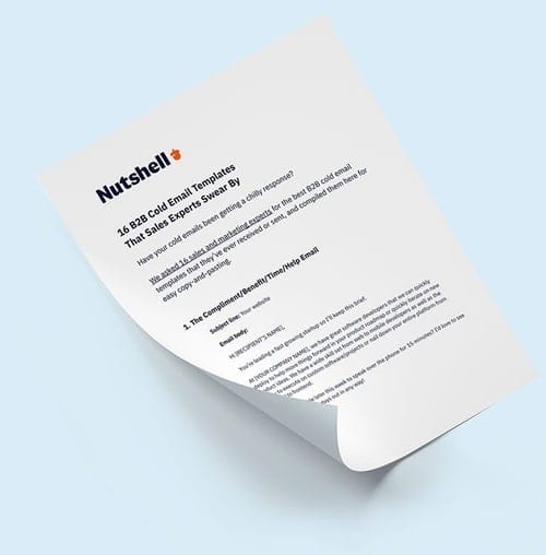 a piece of paper with the words 16 b2b cold email templates that sales experts swear by