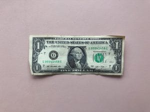 a one dollar bill from the United States of america