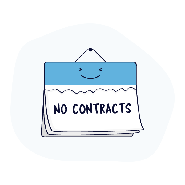 an illustration of a calendar that says no contracts
