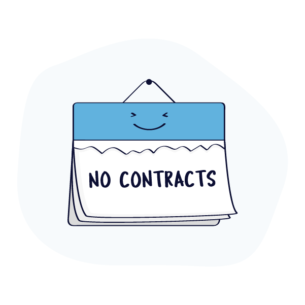 an illustration of a calendar that says no contracts