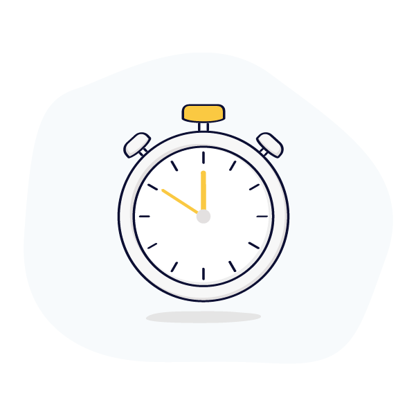 a cartoon drawing of a stopwatch with the hands on the numbers 10 and 12