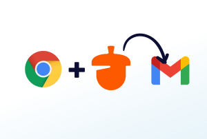 a Google logo + the Nutshell icon with an arrow pointing to the Gmail icon