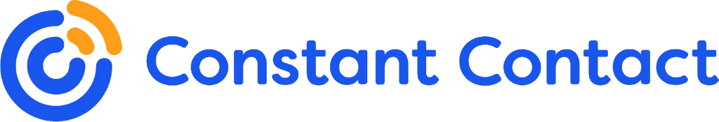 a blue and orange logo for Constant Contact