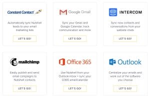 a screenshot of integration options for nutshell