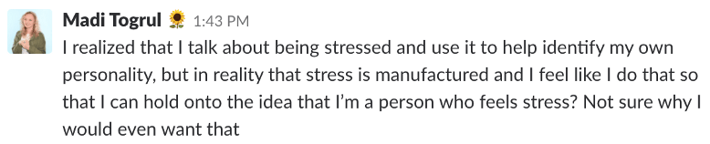A message from madi togrul about stress