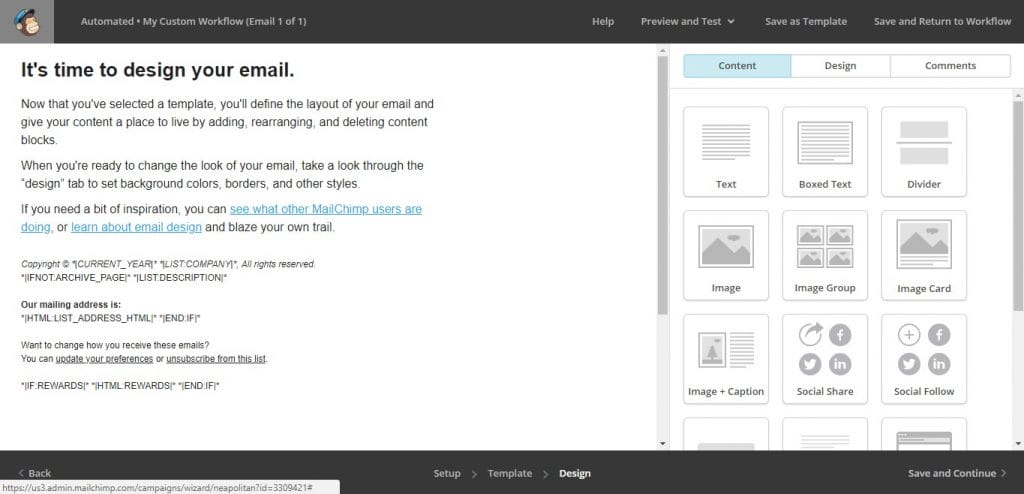 a screenshot of a website that says it's time to design your email