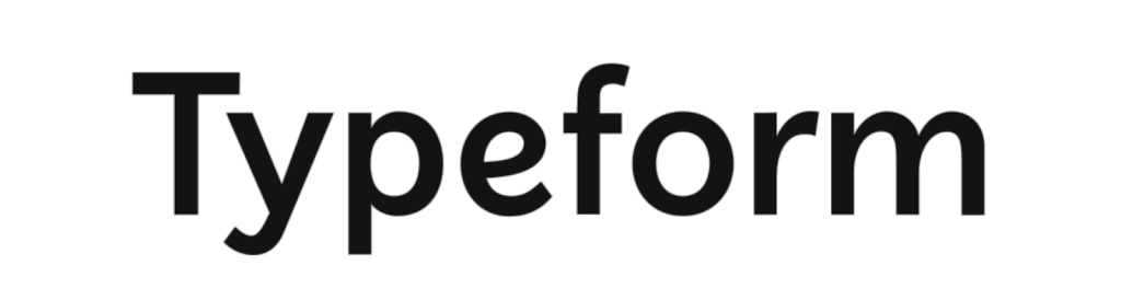 the logo for Typeform is written in black on a white background
