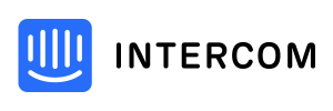 a logo for Intercom with a smiling face