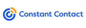 a blue and orange logo for Constant Contact