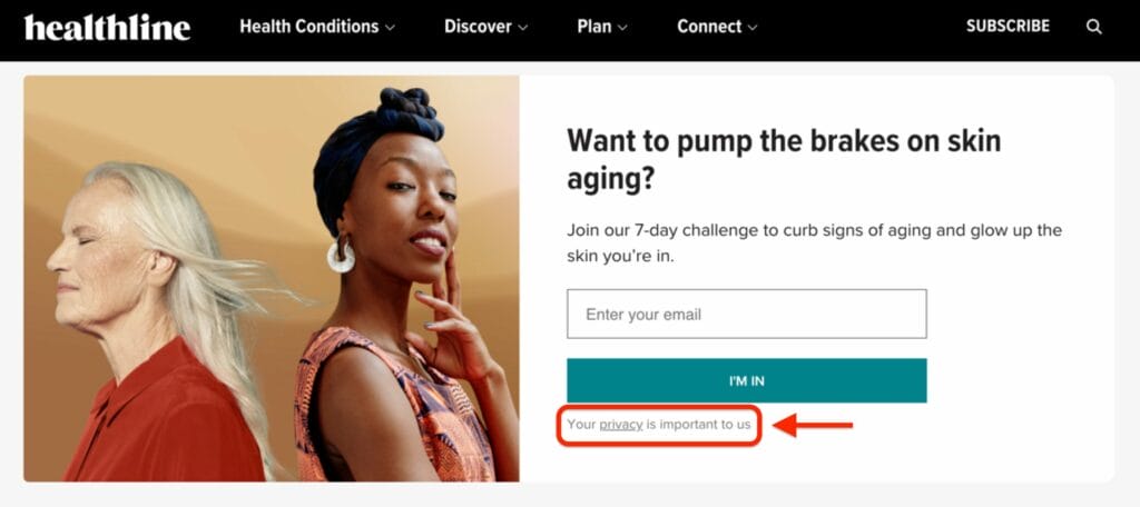privacy policy link example