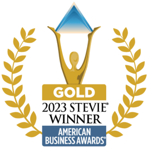 a Gold 2023 Stevie Winner badge from the American Business Awards