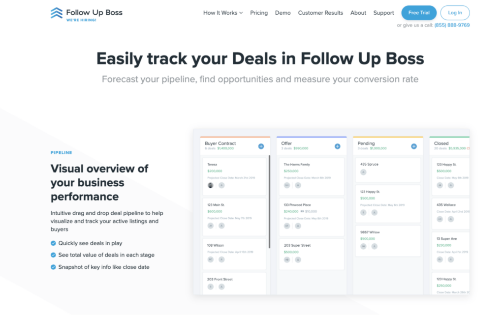 follow up boss crm real estate software