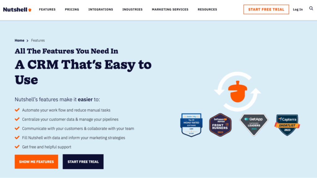 nutshell crm real estate software