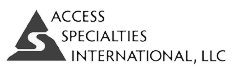 ein schwarz-weißes Logo für Access Specialties International, LLC