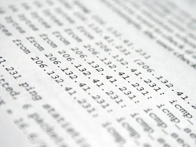 a closeup of a page of a book with numbers on it